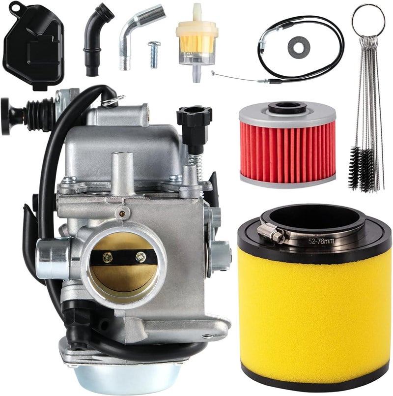 YDO Carburetor Compatible with Honda FourTrax 300 TRX300 1988-2000,1986 1987 TRX350,1987-2000 Rancher 350,1997-2004 Foreman 400,1998-2004 Foreman 450 Carb with Oil and Air Filter - Image 1